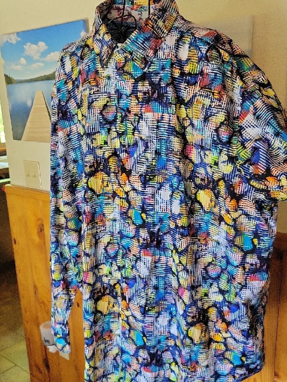 Robert Graham Multicolor Plaid & Brushstroke Button-Down - Picture 3 of 8